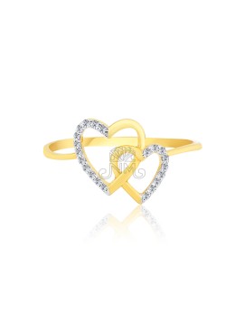 Duo Heartin Exquisite Diamond Ring - GJ14