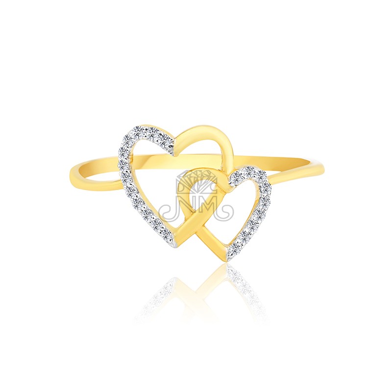 Duo Heartin Exquisite Diamond Ring - GJ14