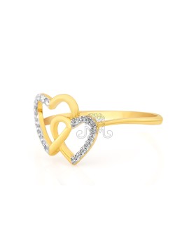 Duo Heartin Exquisite Diamond Ring - GJ14