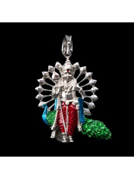 Divine Silver Pendant – Lord Murugan