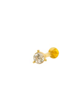 Nose Pin - Single Stone with 3 Arumbu