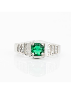 Silver Single Stone Ring