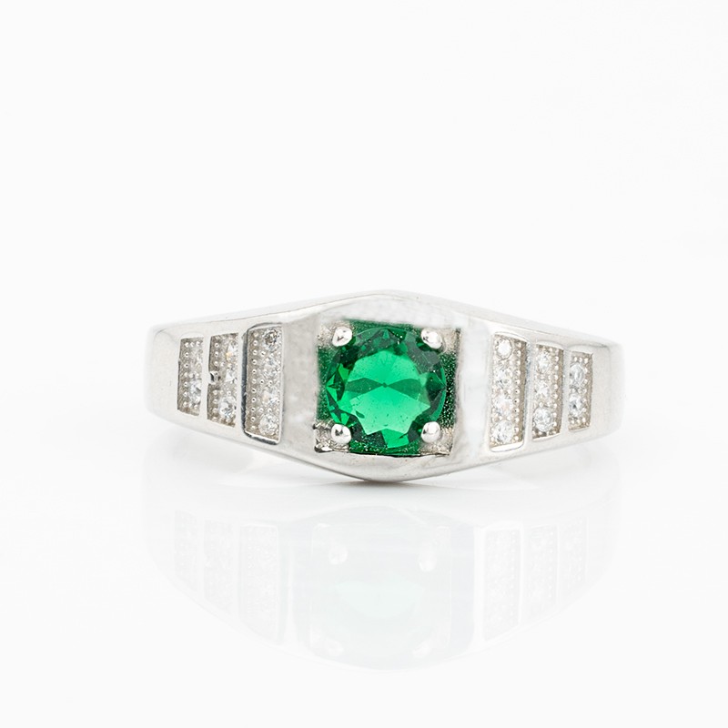 Silver Single Stone Ring