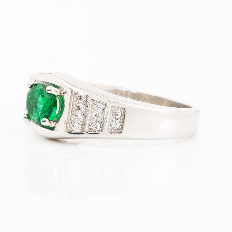 Silver Single Stone Ring