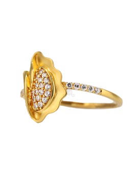 Gleaming Circlet Sparkle Gold Ring - GJ43