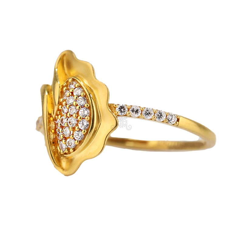 Gleaming Circlet Sparkle Gold Ring - GJ43