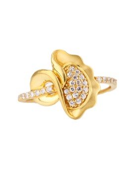 Gleaming Circlet Sparkle Gold Ring - GJ43