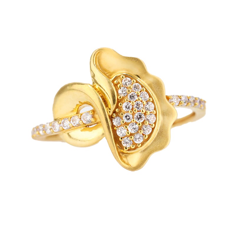 Gleaming Circlet Sparkle Gold Ring - GJ43