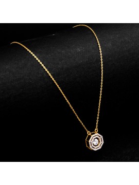 Gleaming Hexagon Gold Chain - GJ189